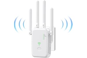 MODERN INNOVATIONS 2025 Nuevo Repetidor WiFi, Amplificador Extensor WiFi con 2 Puertos ethernet, 4 Antenas, Modo Repetidor/Router/Ap, Extensor WiFi para Casa/Oficina, fácil instalación acción