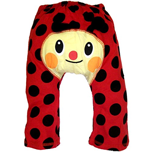 Baby and Toddler girls Cool Cotton Leggings by Dotty Fish Red and Black Spots Ladybug design - 80cm/6-12 months