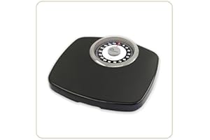 LITTLE BALANCE 8400 Confort 180 – Báscula mecánica – 180 kg/1 kg – Báscula con pantalla grande – Tamaño compacto – Negro y cromo