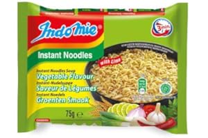 [ 40x 75g ] IndoMie Instant-Nudelsuppe, Gemüsegeschmack mit Limette / with Lime + ein kleines Glückspüppchen - Holzpüppchen