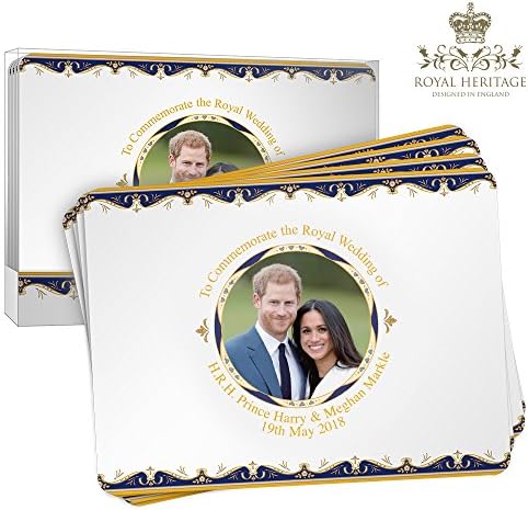 Royal HeritageH.R.H Harry and Megan Markle Wedding Commemorative Placemats, Cork, Multi-Colour, 29 x 21.5 x 4 cm