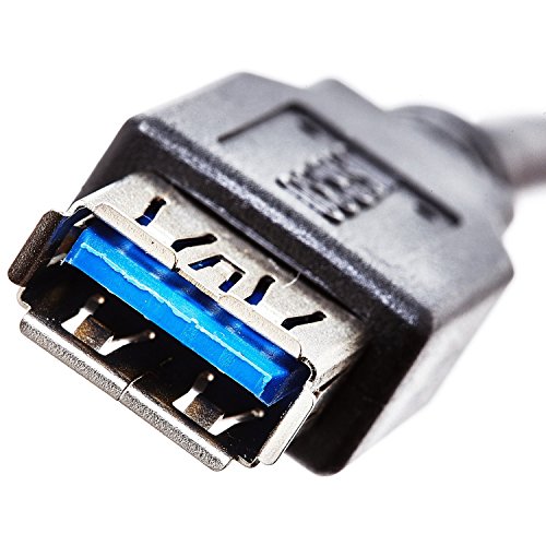 GizzmoHeaven 0,5M USB 3.0 Verlängerung Kabel A Stecker auf A Buchse SuperSpeed Verlängerungskabel Erweiterungskabel Female Cable Schwarz – 0,5 Meter - 2