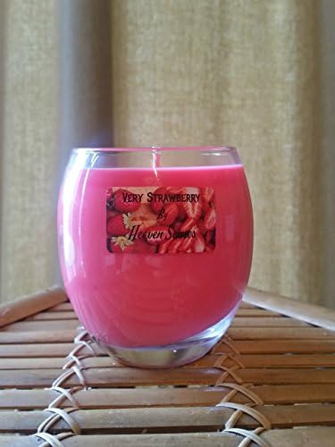 Large, Handmade, Strawberry Scented Candle, Eco friendly, Glass jar, Home decor, Easter gift, Gift for her, Gift for him, by Heaven Senses 14 oz