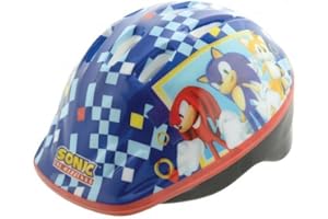 M.V. SPORTS Sonic Kids Bike Helmet Officially Licensed Character Design Robust EPS Inner Material, Adjustable Size, Ventilated Shell for Cooling Suitable for Head Sizes 48-52cm