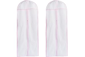 I3C 2PCS Wedding Dress Bag 5.9ft, Dress Bags Covers Long, Dress Covers Garment Bags Full Length, Clothes Covers Protector Bags for Long Dress Dance Costumes Suits Coat