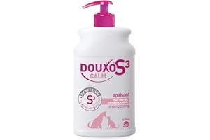 DOUXO S3 CALM Shampooing apaisant pour chiens et chats avec des allergies, des démangeaisons ou des rougeurs, 500ml