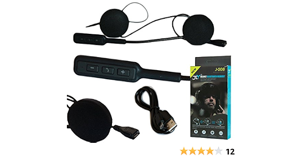 HEADSET MICROFONO AURICOLARE BLUETOOTH IMPERMEABILE PER CASCO MOTO SCOOTER  MP3 : Amazon.it: Elettronica