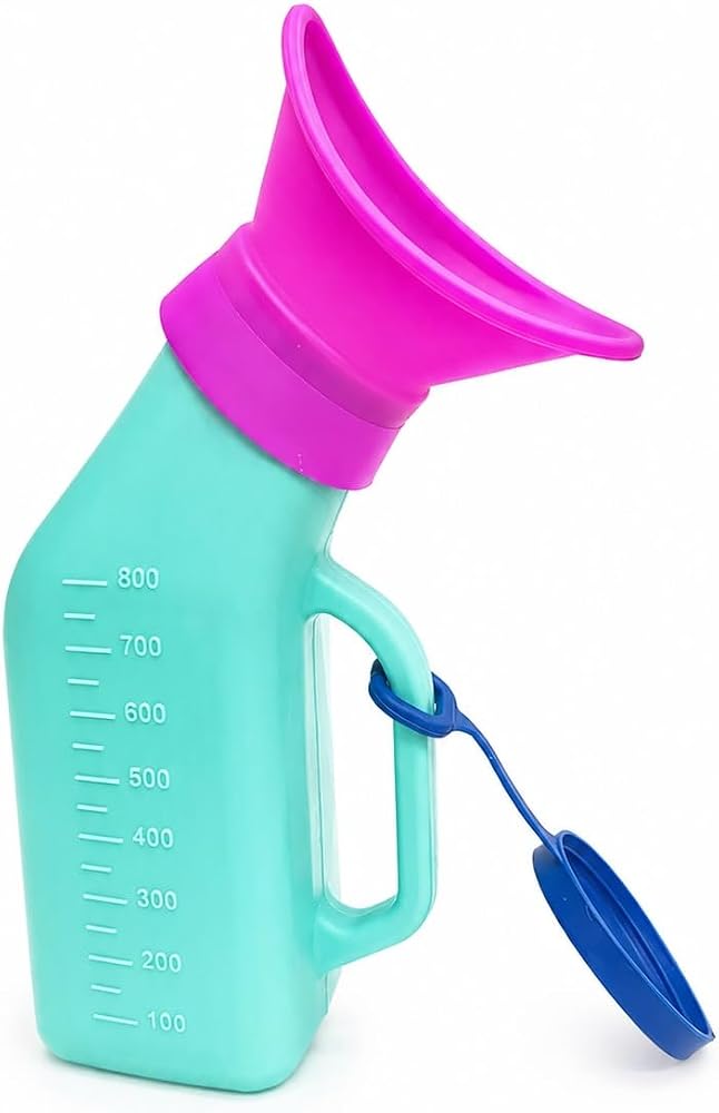 Microbe Çocuk Seyahat Pisuvarı 800 ml, Taşınabilir | Sızdırmaz Kapak, Kız ve Erkek Çocuk, Ölçekli Gövde, Kompakt Tasarım, Kamp ve Araç İçi