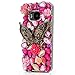 Produktbild spritech (TM) Farbige Diamant mit Luxus Kristall Strass Beautiful Bling Grün Pfau Transparent Hartschale Caver Fall, style-35, HTC M9