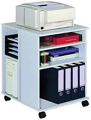 Durable 311310 Desserte Mobile Multifonction Ouverte 3 Faces 6 Tablettes Dimensions (L x H x P) 52,8 x 74,8 x 59,2 cm Finition Gris