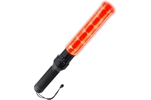 Candeon Traffico Bastone Luminoso, 41cm Rosso Lightstick Baston Luminoso LED Bastone Luminoso per Segnalazione Del Traffico, Impermeabile Glow Stick Torcia Elettrica per Parcheggio, Direzione Auto