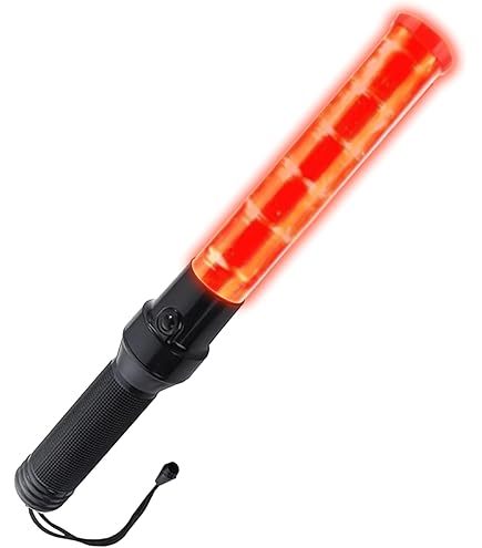 Bacchetta Luminosa Di Sicurezza A LED Con 3 Modalità (Flash Rosso, Blu, Bianco) E Cinturino, Per Segnalazione Stradale E Parcheggio, Con 4 Batterie AA Non Incluse - 5