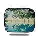 Produktbild Tablet Bag for Ipad air 2/3/4/mini 9.7 inch,House Decor,Pool with Tree Silhouettes on The Surface No Filter Region Hot Spot Climate on Earth Decor,Green Blue,3D Print