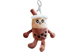 UPOSAO Pluszowy breloczek do kluczy, Bubble Tea, pluszowa zabawka, herbata mleczna, boba, przytulanka, breloczek do kluczy, ozdoba do torebki, kluczy, plecaków dla kobiet i dziewcząt