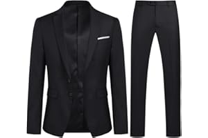 YOUTHUP Trajes para Hombre de 2 Piezas Slim Fit 2 botón Traje de Negocios Vestido de Chaqueta Pantalones
