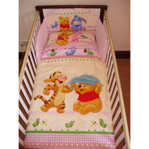 Disney Winnie & Tigger Bedding Set for Cot or Cotbed Pink (Cotbed - 140 x 70cm)