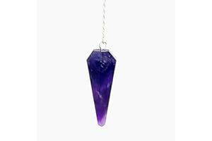 P&R:UK Amethyst Crystal Pendulum with Chakra Chain - Healing Crystal,Spiritual Divination Tool, and Energy Balancing -Natural Amethyst Stone Dowsing Pendulum for Chakra Alignment