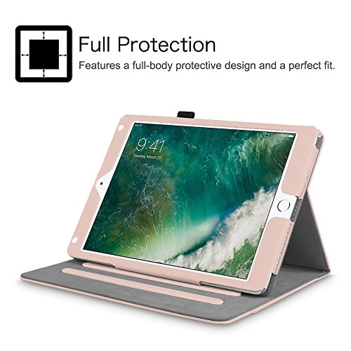 Fintie iPad 9.7 Zoll 2017 / iPad Air 2 / iPad Air Hülle – [Eckenschutz] Multi-Winkel Betrachtung Folio Stand Schutzhülle Cover Case Tasche mit Dokumentschlitze, Standfunktion, Auto Wake / Sleep für Apple iPad 2017 Neue Modell 9.7″ Retina Display Tablet, iPad Air 1/2, Roségold - 7
