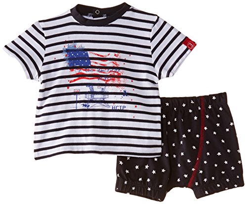 3Pommes Baby-Boys Set Bloomer Short Sleeve Tee-Shirt Clothing Set, Navy Blue, 12-18 Months (Manufacturer Size:1 Year)