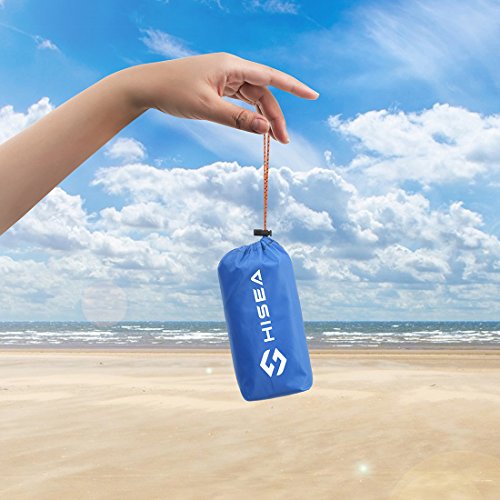 Hisea Outdoor Camping Picknick Decke -Wasserdichte Picknickdecke und Stranddecke mit Tasche Übergroß 71 x 59inch, weich und leicht für den Strand, zum Reisen, Wandern, Camping oder für Festivals - 6