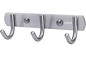 ZatRuiZE Coat Hooks for Wall - 304 Stainless Steel Coat Racks,Heavy Duty Clothes Hooks Wall Mounted - 3 Hook