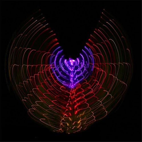 Color Led Light Women Belly Dancing Isis Wings 360 Degrees With Shrink Stick Butterfly Props Outfit Costume Performance Professional , 5# , F