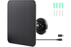 NBGRVB Ring Solar Panel for Video Doorbell 2/3/4 and Battery, Efficient Charger with Power Cable (Black)
