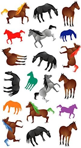 Purple Peach Fun, Social and Educational Sticker Sheets (Pack of 12) Horses for Parents and Teachers 155