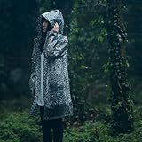 Derkang Stylish Must-have Leopard Print Hooded Raincoat Rain Jacket Lovely Girl