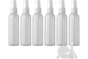 ZEOABSY 6 Pack 120ml Flacone Spray in Plastica Trasparente Con Spruzzatore Trasparente, 120 ml Bottiglie Vuote Riutilizzabile da Viaggio Casa Contenitori per Profumo Pulizia della Casa + 1 x imbuto
