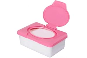COOCNH Sundatebe Boîte de rangement en plastique avec couvercle pour lingettes, Plastique, rose, Taille unique