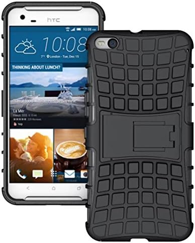 DBIT HTC X9 Case, High Quality Slim Soft TPU and PC Rugged Durable Protective Case Cover with Kickstand for HTC One X9,Black