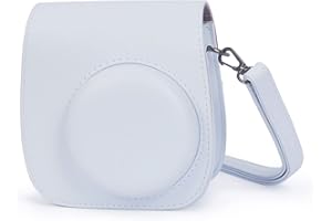 Leebotree Sofortbildkameras Tasche Kompatibel mit Instax Mini 12 / Mini 11 Sofortbildkamera aus Weichem Kunstleder mit Schulterriemen und Tasche (Clay White)