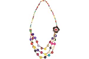 Amosfun Bead Chunky Necklaces, Multi-Layered Coconut Shell Necklace, Vintage Costume Accessory, Boho Jewelry Gift for Women, Girls