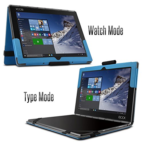 Lenovo Yoga Book Hülle Case, Infiland Slim Fit Folio PU-lederne dünne Kunstleder Schutzhülle Cover Tasche für Lenovo Yoga Book 25,65cm (10,1 Zoll Full HD) 2-in-1 Tablet PC(mit Auto Schlaf / Wach Funktion, Tablet und Tastatur sind nicht entgehaltet)(Hellblau) - 5