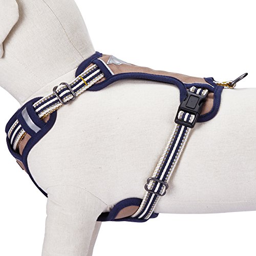 Blueberry-Pet-Soft-Comfortable-3M-Reflective-Multi-colored-Stripe-No-pull-Mesh-Padded-Dog-Harness-Vest-4-Colors-Matching-Collar-Lead-Available-Separately