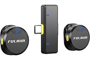 FULAIM Micro Cravate sans Fil pour iPhone/Android/PC, Mini Micro Cravate avec Suppression du Bruit et Autonomie de 8 Heures, pour l'enregistrement Vidéo, Le Podcast, Le Vlogging et Youtube