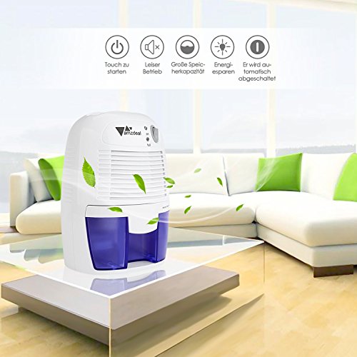Amzdeal Mini Luftentfeuchter, Raumentfeuchter gegen Feuchtigkeit, 250ml/24Stunden, im Schlafzimmer, Badezimmer, Garderobe, Bücherhaus und Garage - 7
