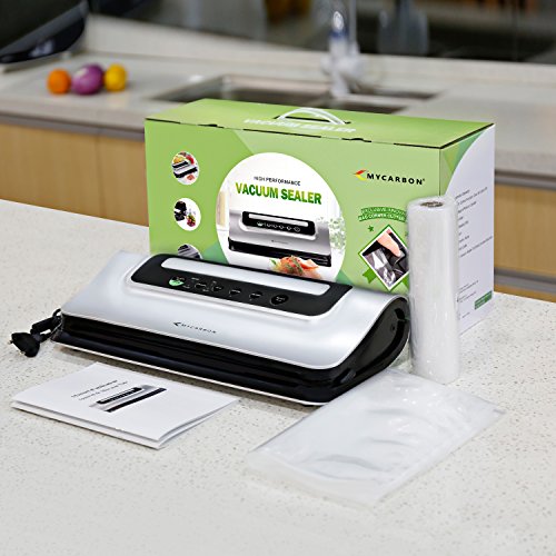 Vakuumierer Lebensmittel Vakuumiergerät mit Exakte Vakuumregulierung inkl. 5* Folienbeutel + 5m Folienrolle Folienschweißgerät - 8