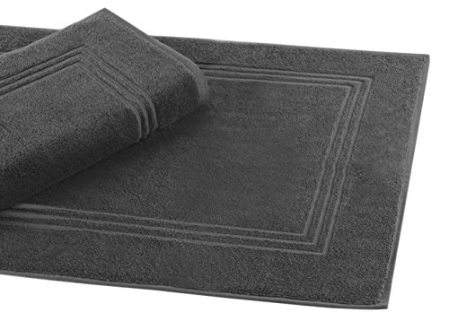 Betz Badvorleger Badematte Duschvorlage 100% Baumwolle Luxus GOLD Farbe Anthrazit Grau Größe 50x70 cm Qualität 950g/m²