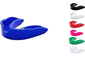 SKT SOUQ Premium Mouth Guard, Adults and Junior Gum Shield with case, Mouthguard for Jaw Protection in Contact Sports, Boxing,MMA Rugby, Football,Karate and Martial Arts (Blue, Adult)