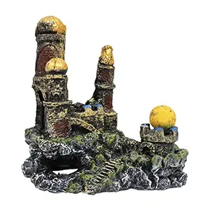 Aquarium Decoration Resin Ornament Light House on Hill