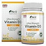 Vitamin D 4000 Iu | 365 Softgel Capsules Not Tablets - Full Year Supply | Easy To Swallow Quadruple Strength Vitamin D3 Supplement | Highly Bioavailable Cholecalciferol | Gluten & Dairy Free