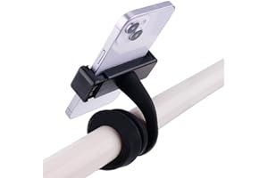 PEUTIER Support Téléphone pour Poussette, Flexible Support pour Téléphone Portable avec Poignée de Bras Antidérapante Alliage Souple GoPro Pince Téléphone pour Poussette Bureau Guidon