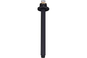 Keenware KSA-184 Round Overhead 250mm Brass Shower Head Ceiling Outlet Arm Black