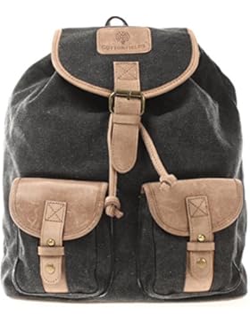 Bagdepot Damen + Herren Rucksack Canvas Rindsleder Freizeitrucksack