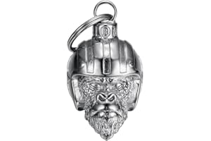 MOCY BELL - Clochette moto MONKEY BIKER Porte-bonheur MOCY BELL Acier inoxydable Chrome