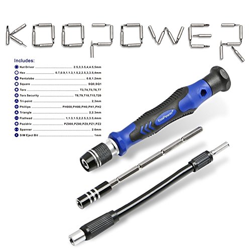 KooPower Mini Schraubendreher Set mit 54 Bits Magnetische Präzisions Reparatur Werkzeug Kit für Elektronische Kleingeräte, Handy, Tablet, PC, Macbook, etc. - 8