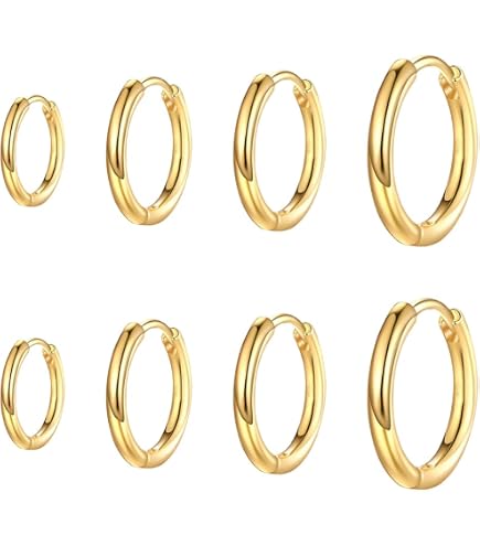555Jewelry - Orecchini A Cerchio Medi In Acciaio Inox 316L, Ipoallergenici, Design A Doppio Filo Con Perline, Regalo Pronto
