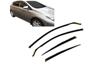 ‎J&J AUTOMOTIVE J&J AUTOMOTIVE Wind Deflectors Suitable for Auris Hatchback 2013-2018, Heko Rain Deflector, Black, Tinted, Set of 4, Front, Rear, Aerodynamic, Easy to Install